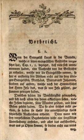 Anweisung, wie die von den vier Evangelisten aufgesetzte Nachrichten nach der Zeitordnung auf einander folgen, entworfen