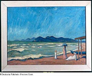 Küstenlandschaft mit drei Figuren (Italien)