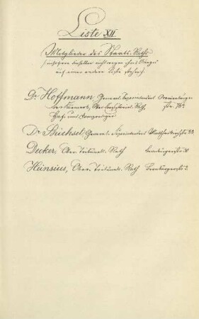 Liste XII. Mitglieder des Staats-Raths