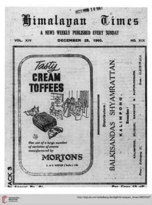 No. XIX (25 December 1960)