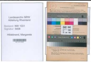 Entnazifizierung Margarete Hildebrand , geb. 09.09.1911 ()