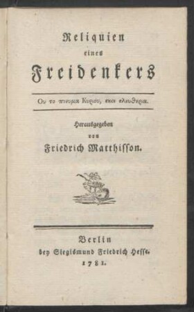 Reliquien eines Freidenkers