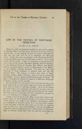 Life in the Tropics of Northern Territory