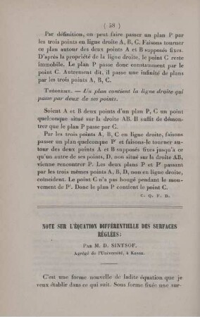 Note sur l'équation différentielle des surfaces réglées.