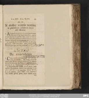 Tit. VII. (V. 26. 27.) De concubinis.