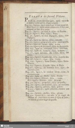 Errata du second Volume