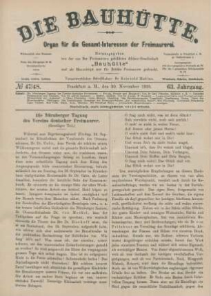 No 47/48. Frankfurt a. M., den 20. November 1920. 63. Jahrgang.