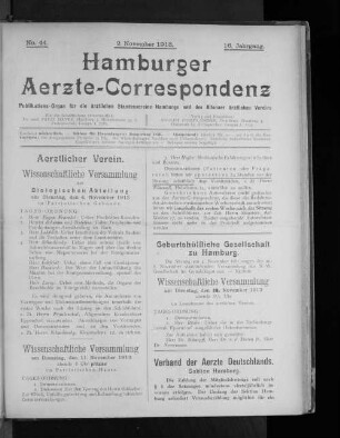 No. 44. 2. November 1913. 16. Jahrgang.
