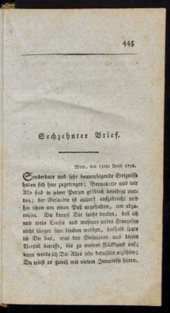 Sechzehnter Brief