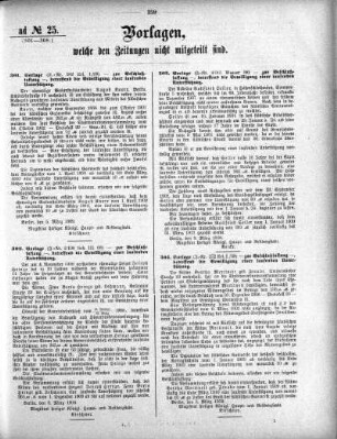 Anlage: ad No.25. (301-308.), Vorlagen, welche den Zeitungen nicht mitgeteilt sind