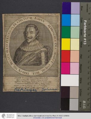 Iohan Aldringer S. Caes. Maiest. Consil, Bell, Tribvn Mil, Delect. Metat Et Rei Pecvn Præfectvs