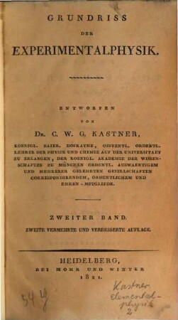 Grundriß der Experimentalphysik, 2