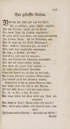 Der gehoffte Ruhm