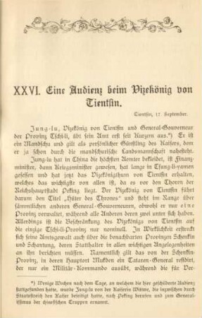 XXVI. Eine Audienz beim Vizekönig von Tientsin