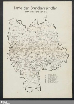 Karte der Grundherrschaften nach dem Stand von 1832