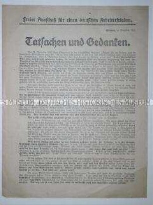 Flugblatt zur Rechtfertigung der deutschen Kriegsziele ("Alldeutschtum")