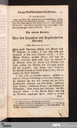 Die zweyte Lection.
