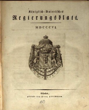 Königlich-Baierisches Regierungsblatt. 1806, 1806