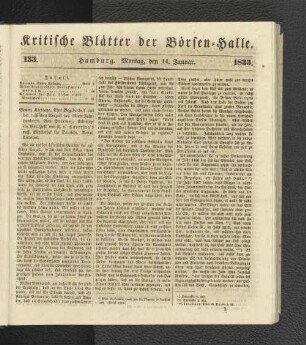 133. 14. Januar 1833