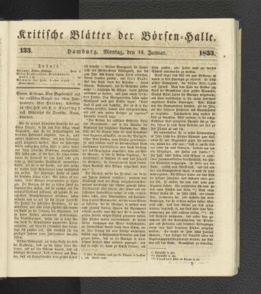 133. 14. Januar 1833