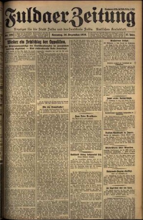 Ausgabe vom Samstag, den 20. Dezember 1930.