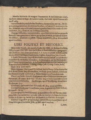 Libri Politici Et Historici.