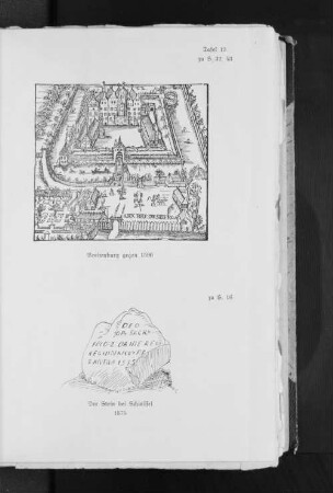 Tafel 13 zu S. 32. 53. Breitenburg gegen 1590. zu S. 16. Der Stein bei Schwissel.
