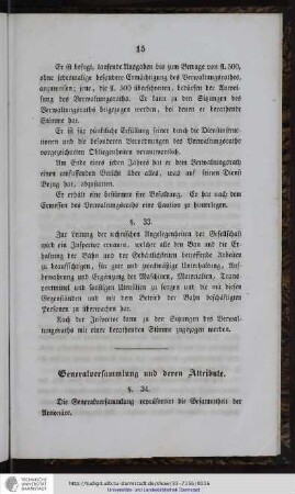 Generalversammlung und deren Attribute