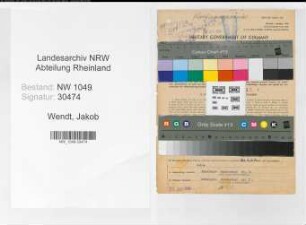 Entnazifizierung Jakob Wendt , geb. 10.06.1909 (Steuerinspektor)