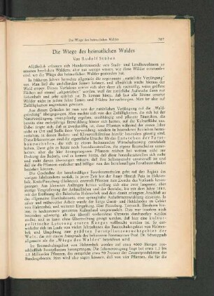 Die Wiege des heimatlichen Waldes