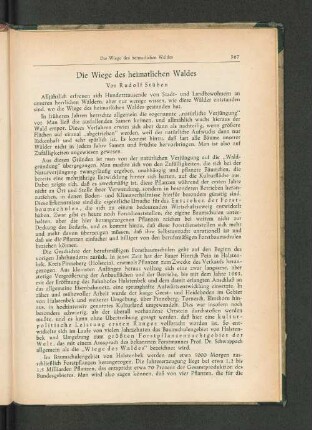 Die Wiege des heimatlichen Waldes