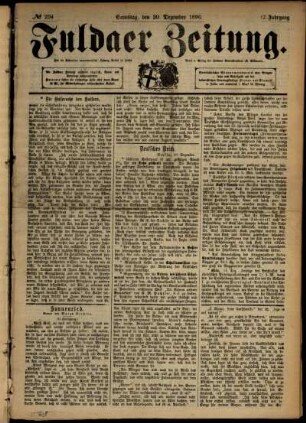 Ausgabe vom Samstag, den 20. Dezember 1890.
