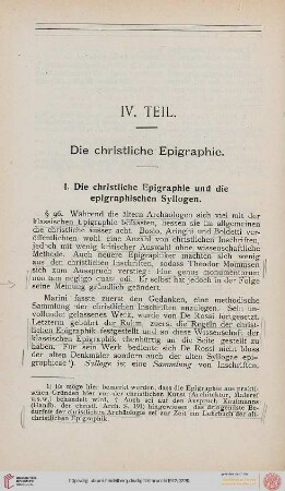 IV. Teil: Die christliche Epigraphie