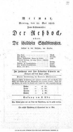 Der Rehbock, oder: Die schuldlosen Schuldbewußten