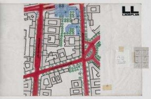Gewerbe- und Hotelerweiterung Uhlandstraße/Kantstraße/Fasanenstraße (nicht realisiert) – Lageplan. Berlin-Charlottenburg/Wilmerdorf, Uhlandstraße 190-194, Kantstraße 15, Fasanenstraße 6