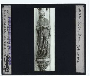 Köln, Dom,Köln, Dom, Chorpfeilerfiguren (Apostelzyklus) : Apostelfigur, Johannes d. Ev.