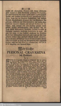 Wörtliche Personal-Gravamina deß Brückners