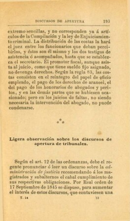 Ligera observación sobre los discursos de apertura de tribunales