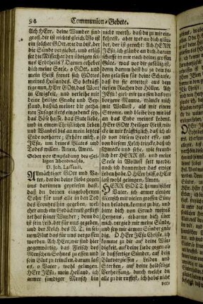 Communion-Gebete. - Gebet nach Empfahung des H. Abendmahls.