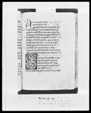 Graduale, Sakramentar und Sequentiar — Initiale S (ancti), darin die Enthauptung des Täuferjohannes, Folio 154recto