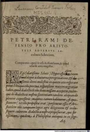 Defensio pro Aristotele adversus Jac. Schegkium
