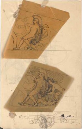 Thiersch, August ; Ägina (Griechenland); Ausgrabungen - Giebel (Details)