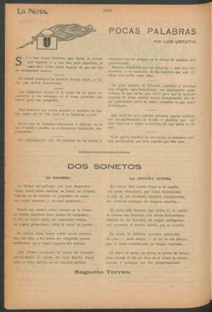 Pocas palabras