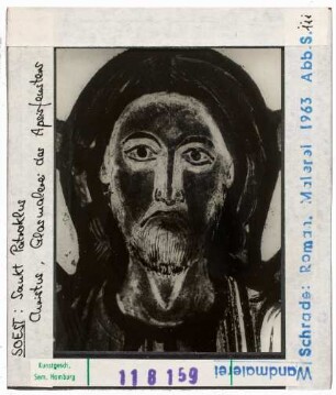 Soest, St. Patroklus: Christus, Glasmalerei des Apsisfensters