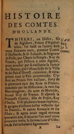 Histoire des Comtes d'Hollande