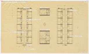 Studienarbeiten: Semsteraufgabe, Bebauung Bismarckstraße, Wohnungsgrundrisse 1:200