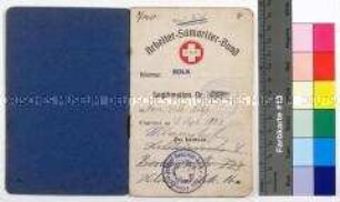 Mitgliedsbuch des Arbeiter-Samariter-Bundes für Wilhelm Metze