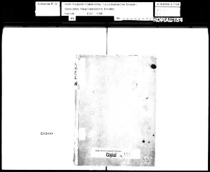 Alte Aufschrift: "Doringisch Copial [Thüringisches Kopial]"