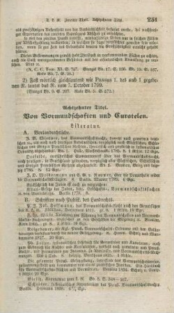 Achtzehnter Titel. Von Vormundschaften und Curatelen