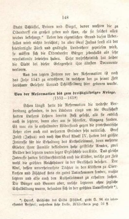 Von der Reformation bis zum dreißigjährigen Kriege. (1552-1618)